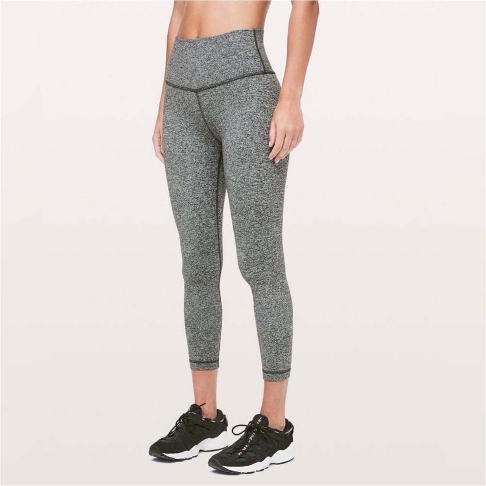 Lululemon Wunder Under High-Rise Luon Leggings Heathered Grey Size 2